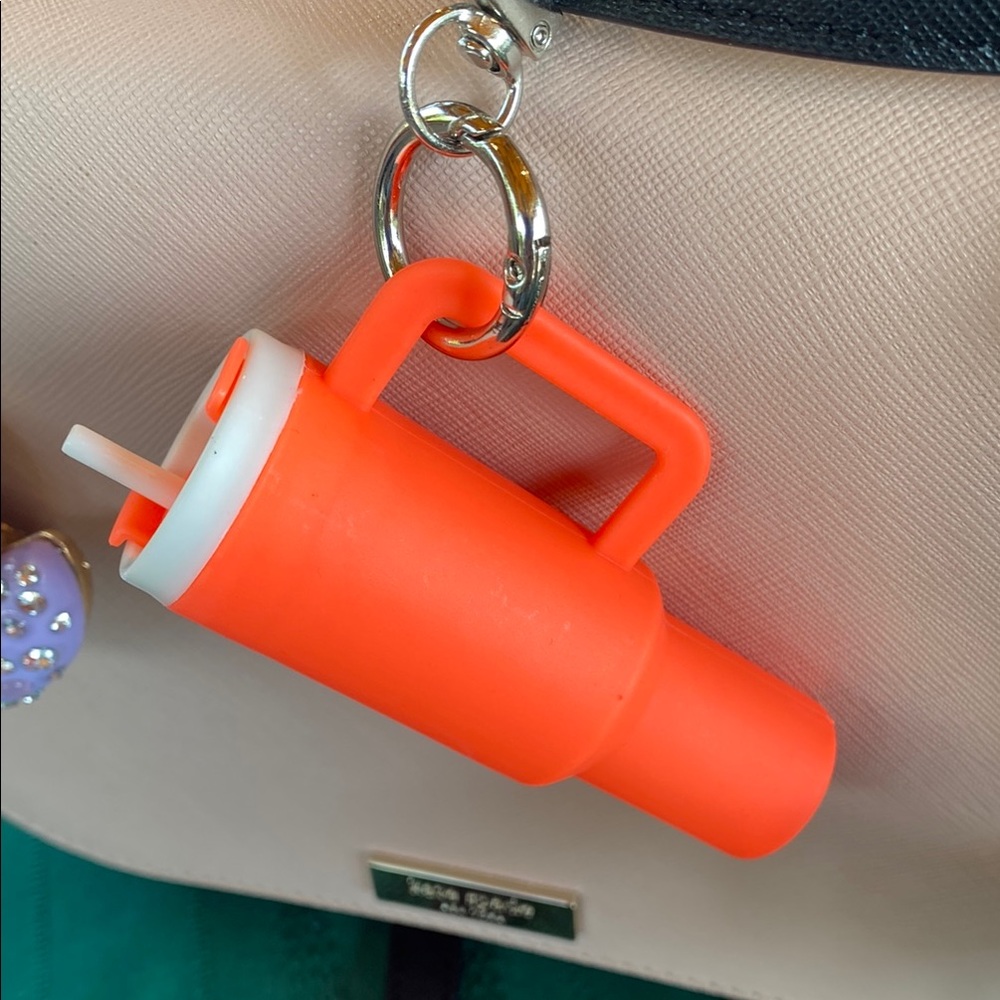 Vibrant Orange Cup Keychain